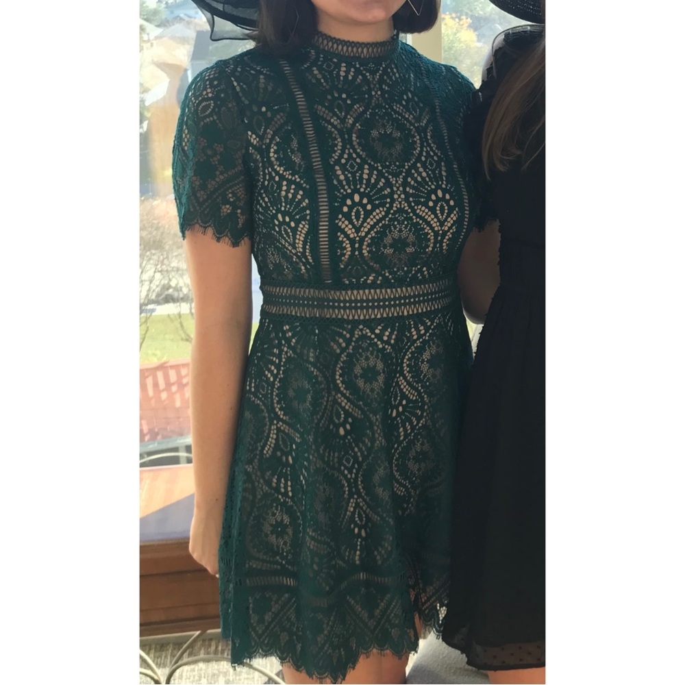 BB Dakota Green Fit and Flare Mini Dress